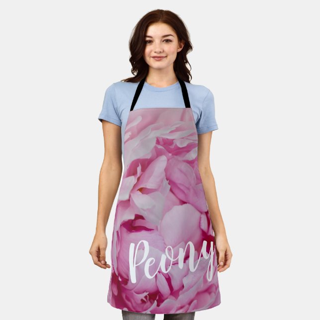 Peony Blossom Rose for flower and garden lovers Apron (Worn)