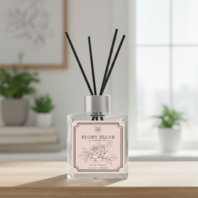 Peony Blush Floral Aroma Diffuser Label (Creator Uploaded)