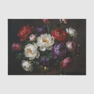 Peony Bouquet Baroque Still Life Tissue Paper