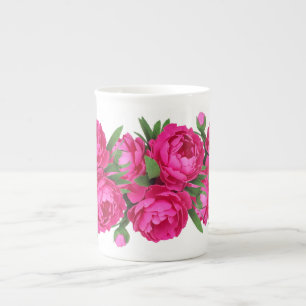 Peony Bouquet Bone China Mug
