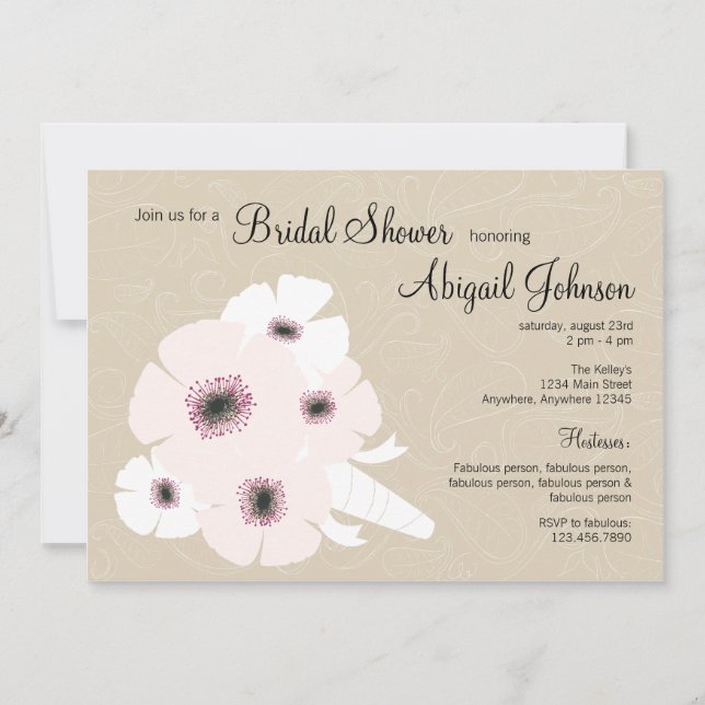 Peony bouquet Bridal Shower Invitation (Front)