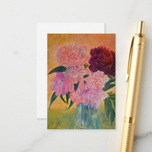 Peony Bouquet Painting Enclosure Card