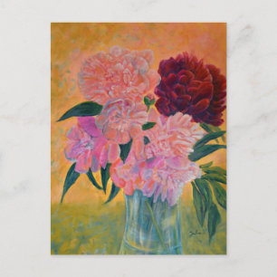 Peony Bouquet Painting Postcard