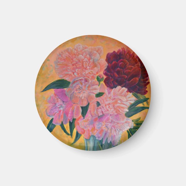 Peony bouquet - Peonies Painting  Magnet (Front)