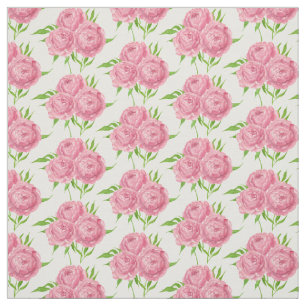 Peony bouquet watercolor pattern fabric