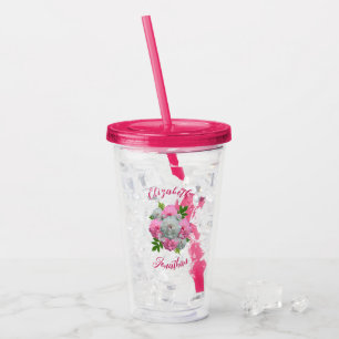 Peony Bouquet Wedding Acrylic Tumbler