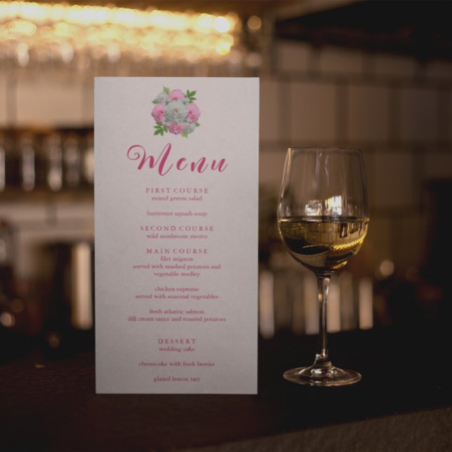Peony Bouquet Wedding Menu (Creator Uploaded)