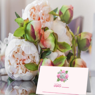 Peony Bouquet Wedding Place Card