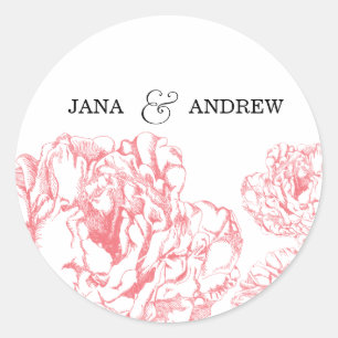 Peony Bride & Groom Sticker