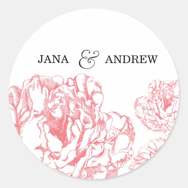 Peony Bride & Groom Sticker (Front)