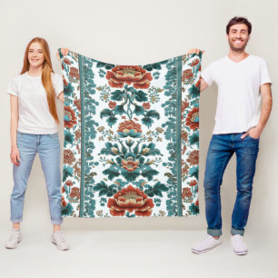 Peony Brocade Fleece Blanket