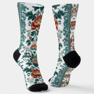 Peony Brocade Socks
