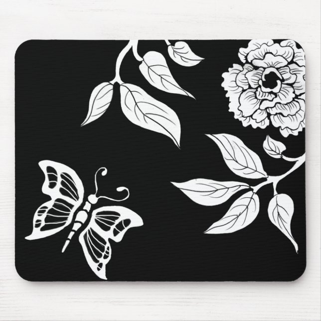 Peony & Butterfly Mouse Mat (Front)