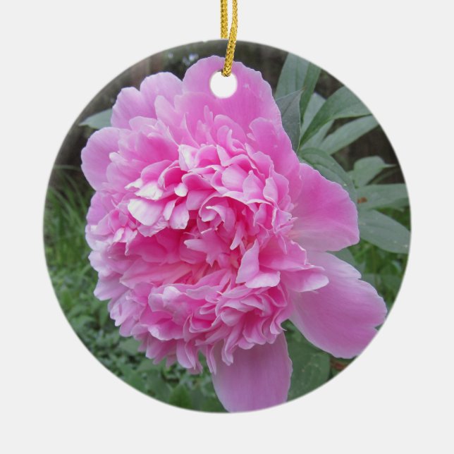 Peony Ceramic Tree Decoration (Front)
