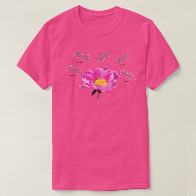 Peony Chemistry Science Flower T-Shirt (Design Front)