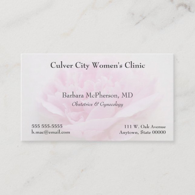 Peony closeup business card (Front)