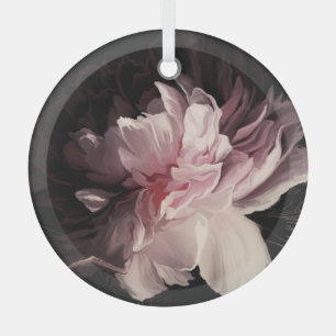 Peony Dark Wall: Painted Flower Design Glass Tree Decoration