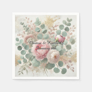 Peony Drama Light Paper Cocktail Napkins