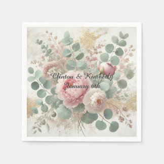 Peony Drama Light Paper Cocktail Napkins