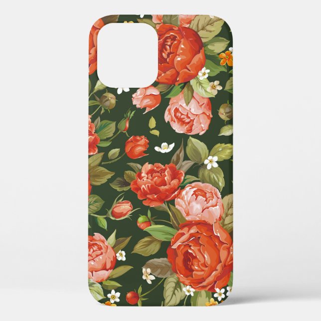 Peony Elegance: Graphic Floral Wallpaper. Case-Mate iPhone Case (Back)