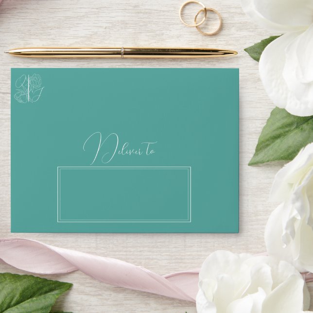 Peony Elegance Wedding Envelope (Wedding)