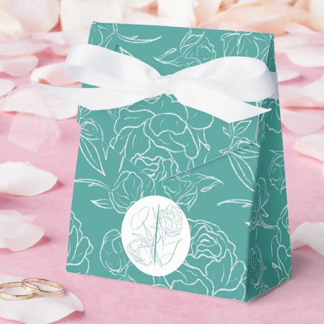 Peony Elegance Wedding Favour Box (Wedding)