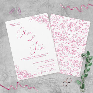 Peony Elegance Wedding Invitation