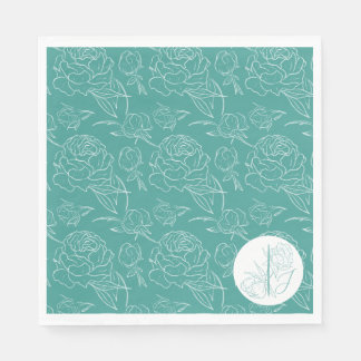 Peony Elegance Wedding Napkins