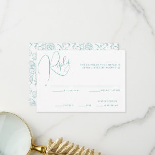 Peony Elegance Wedding RSVP Card