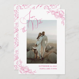 Peony Elegance Wedding Save The Date