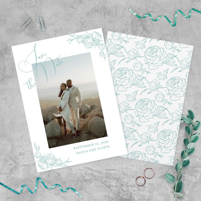 Peony Elegance Wedding Save The Date (Creator Uploaded)