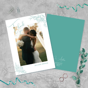 Peony Elegance Wedding Thank You Card