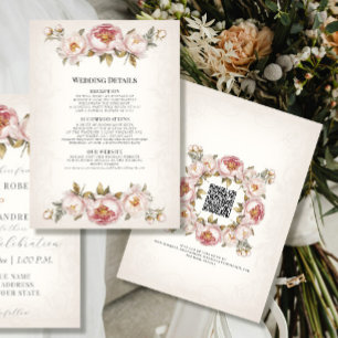 Peony Elegant Floral Blush Pink and Ivory Details Invitation