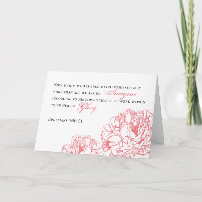 Peony Ephesians 3:20 Card (Front)