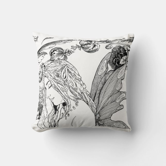 "Peony Fairy"   Designer Home Decor Pillow (Front)