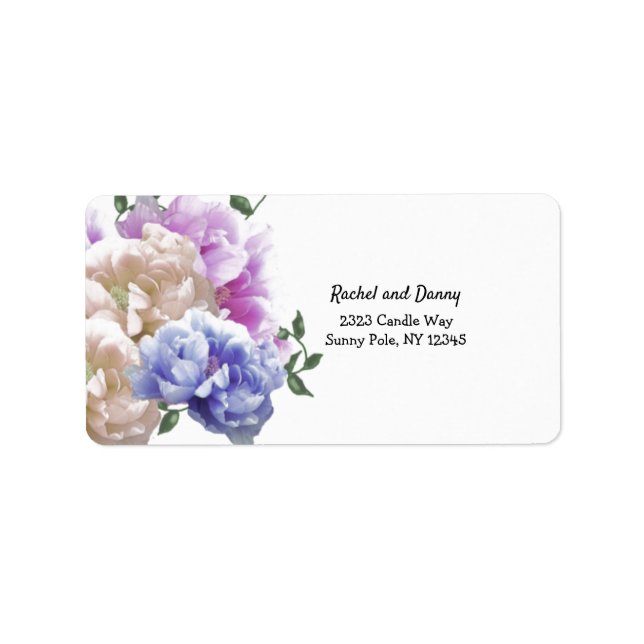 Peony Floral Address Label (Front)
