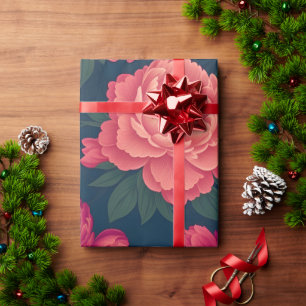 Peony Floral Colourful Personalised Pattern Wrapping Paper