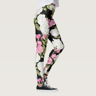peony floral leggings