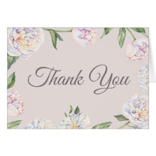 Peony Floral Mauve Thank You Card
