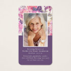 Peony Floral Memorial Prayer Card