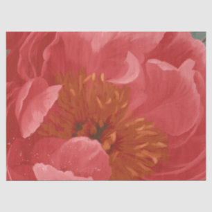 Peony Floral Pink Burgundy Modern Art Contemporary Tissue Paper