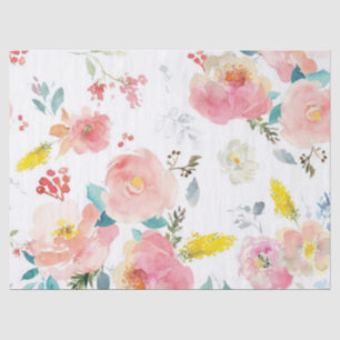 Peony floral Pink Pattern Antique Weddings Tissue Paper