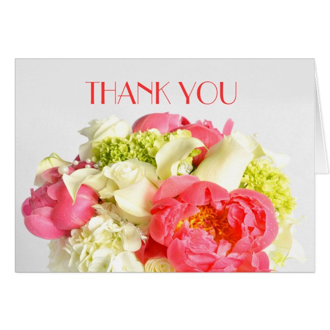 Peony Floral Sweet Bouquet Thank you (Front Horizontal)
