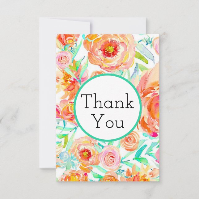 Peony Floral Thank You Cards (Front)
