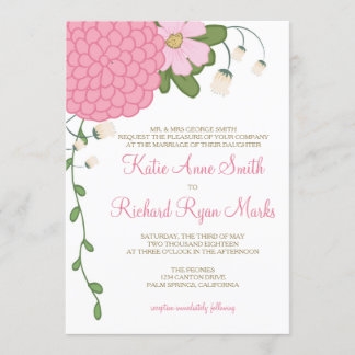 Peony Floral Wedding Invitation