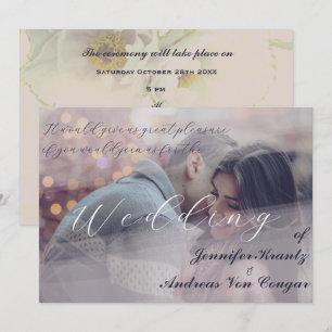 Peony Floral Wedding & Photo Invite
