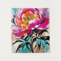 Peony Flower Abstract Art Floral Colourful Bright