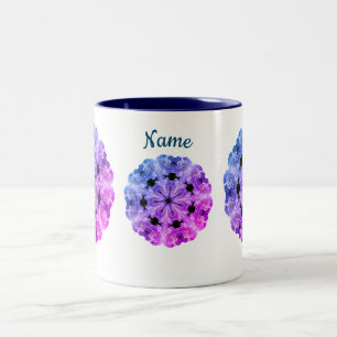 Peony Flower Art Personalised Two-Tone Coffee Mug