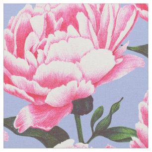 Peony Flower Illustration Pen Drawing Fabric