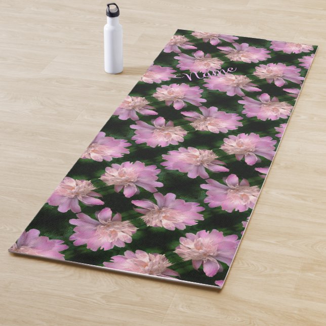 Peony Flower In Bloom Nature Pattern Personalised Yoga Mat (In Situ)